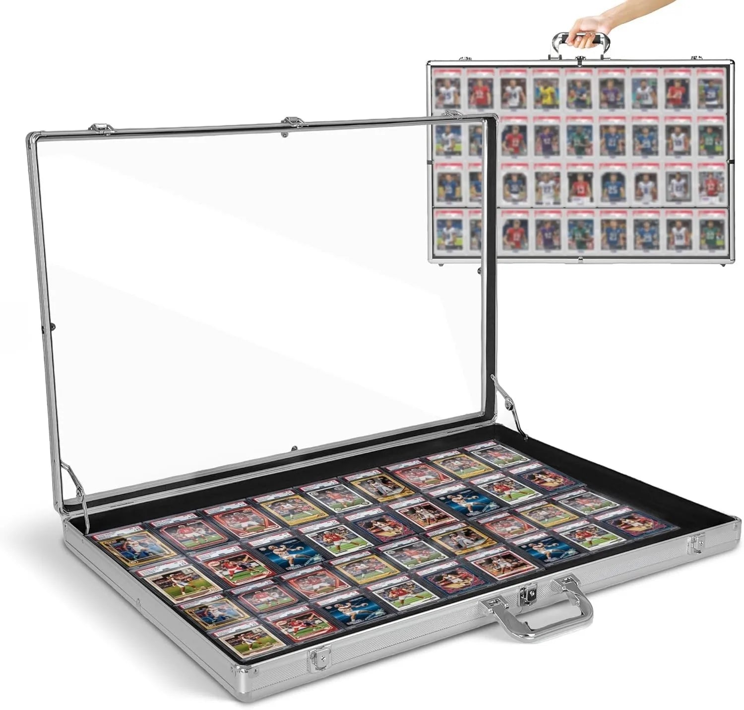 Lockable Aluminum Display Case for Graded & Trading Cards