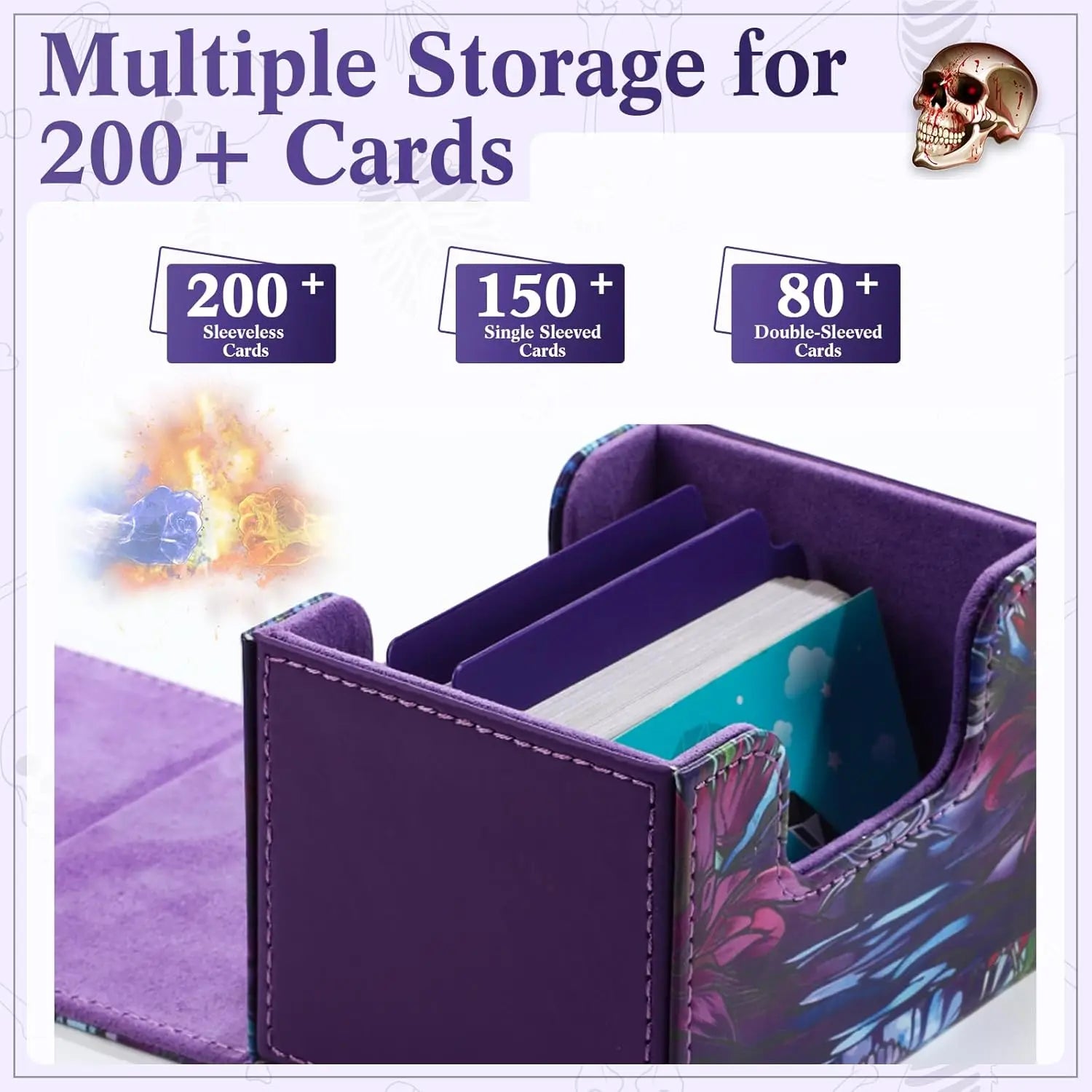 Premium Magnetic Deck Box for 120+ Sleeved Trading Cards