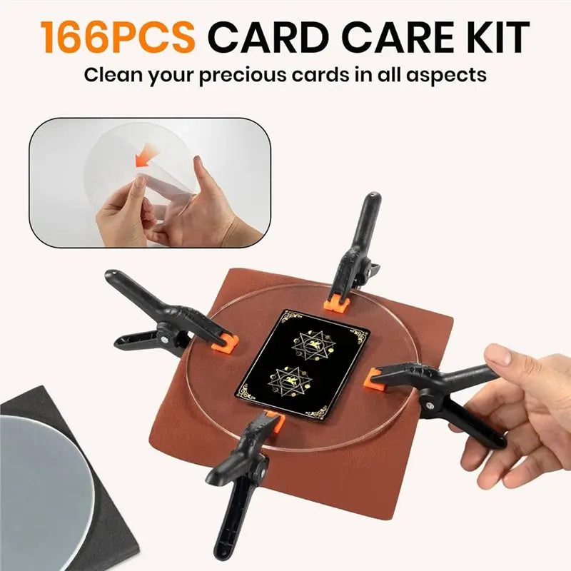 166-Piece Trading Card Cleaning & Flattening Kit – Complete Collector Care Set