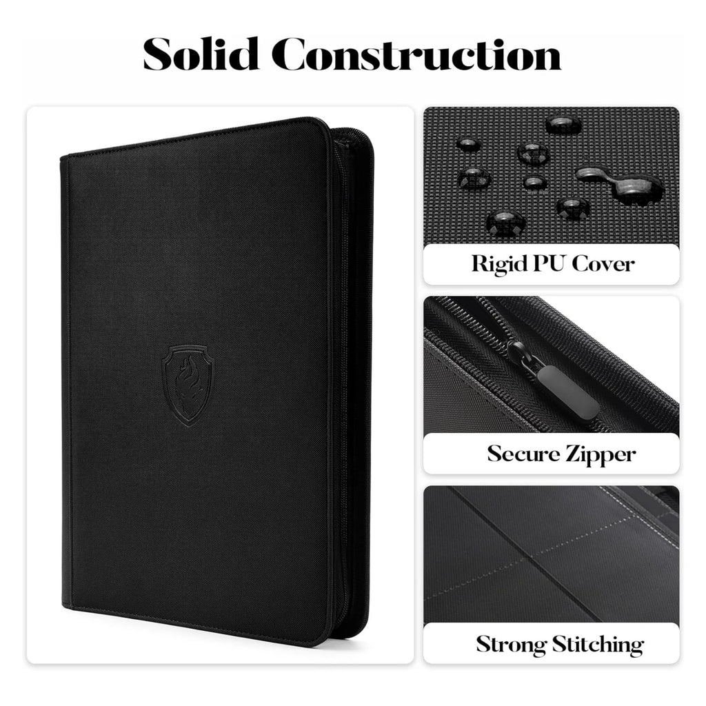 Premium 9 Pocket Trading Card Binder – 360 Card Zip Album