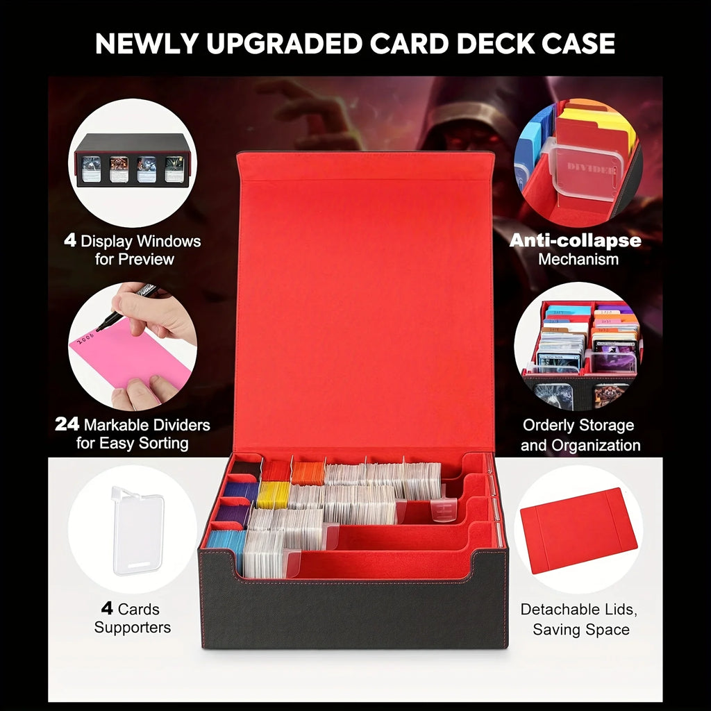 Premium Card Storage Case with Commander Display – Holds 2400+ Cards