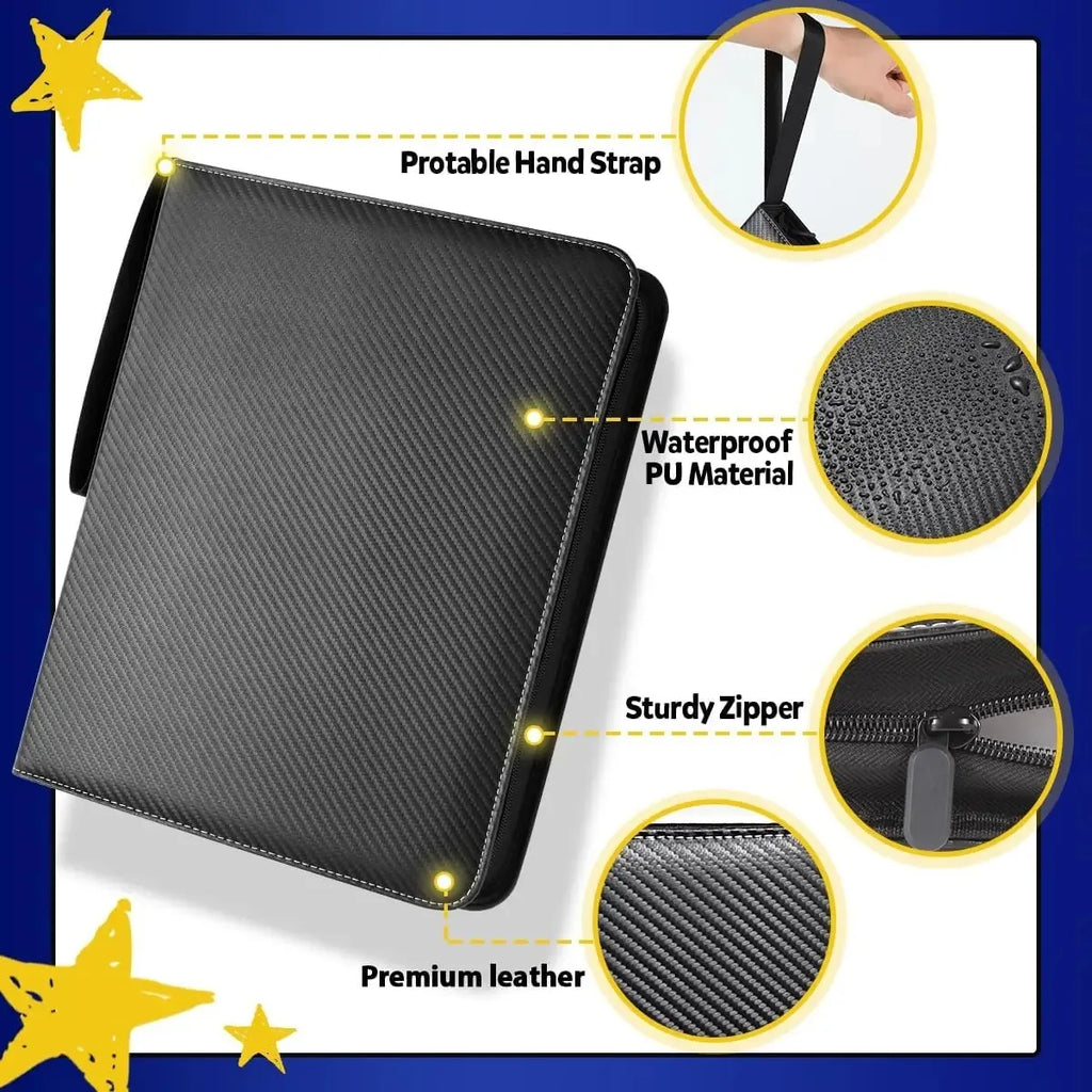 900 Pocket Trading Card Binder with Zipper – Double-Sided Album for TCG & Sports Cards