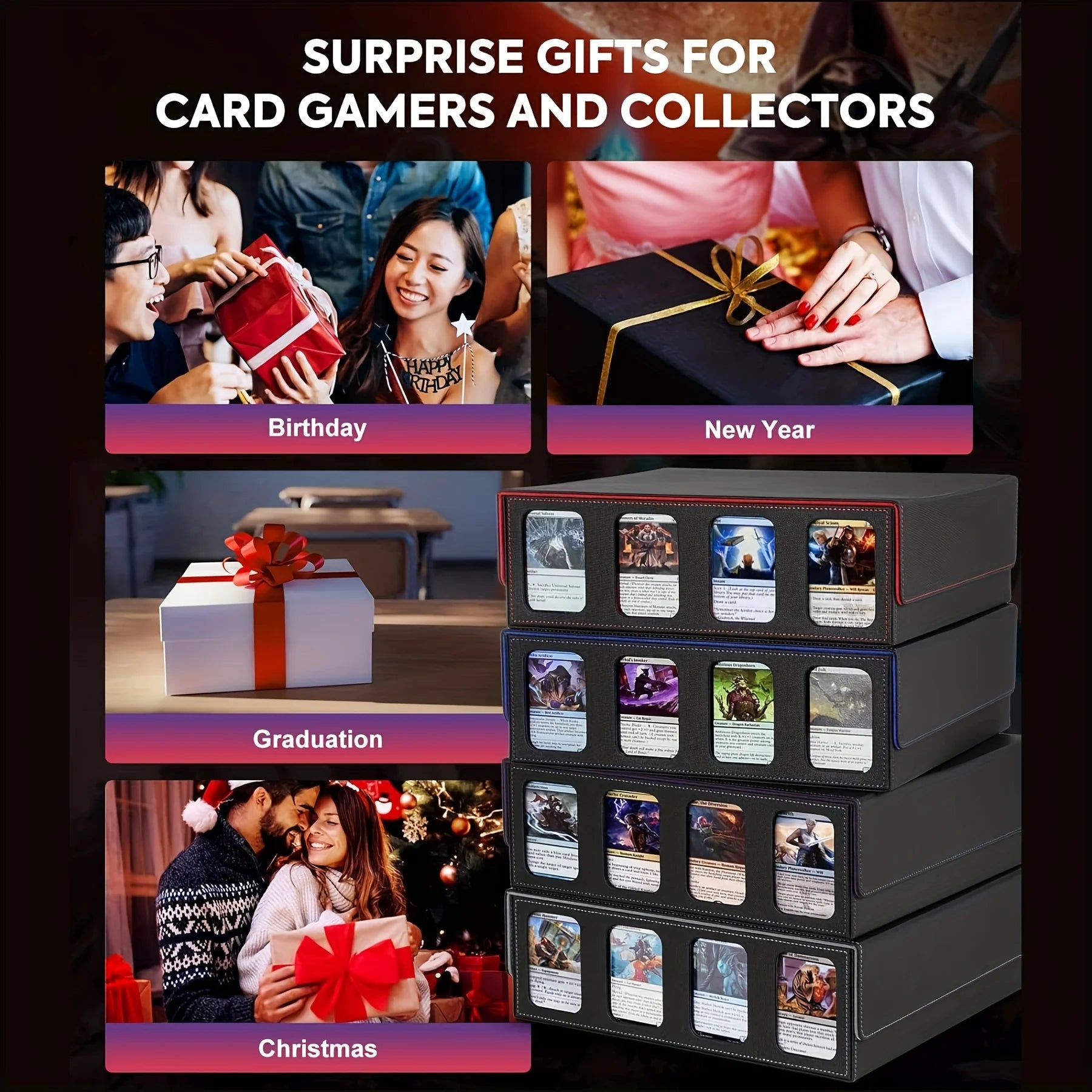 Premium Card Storage Case with Commander Display – Holds 2400+ Cards