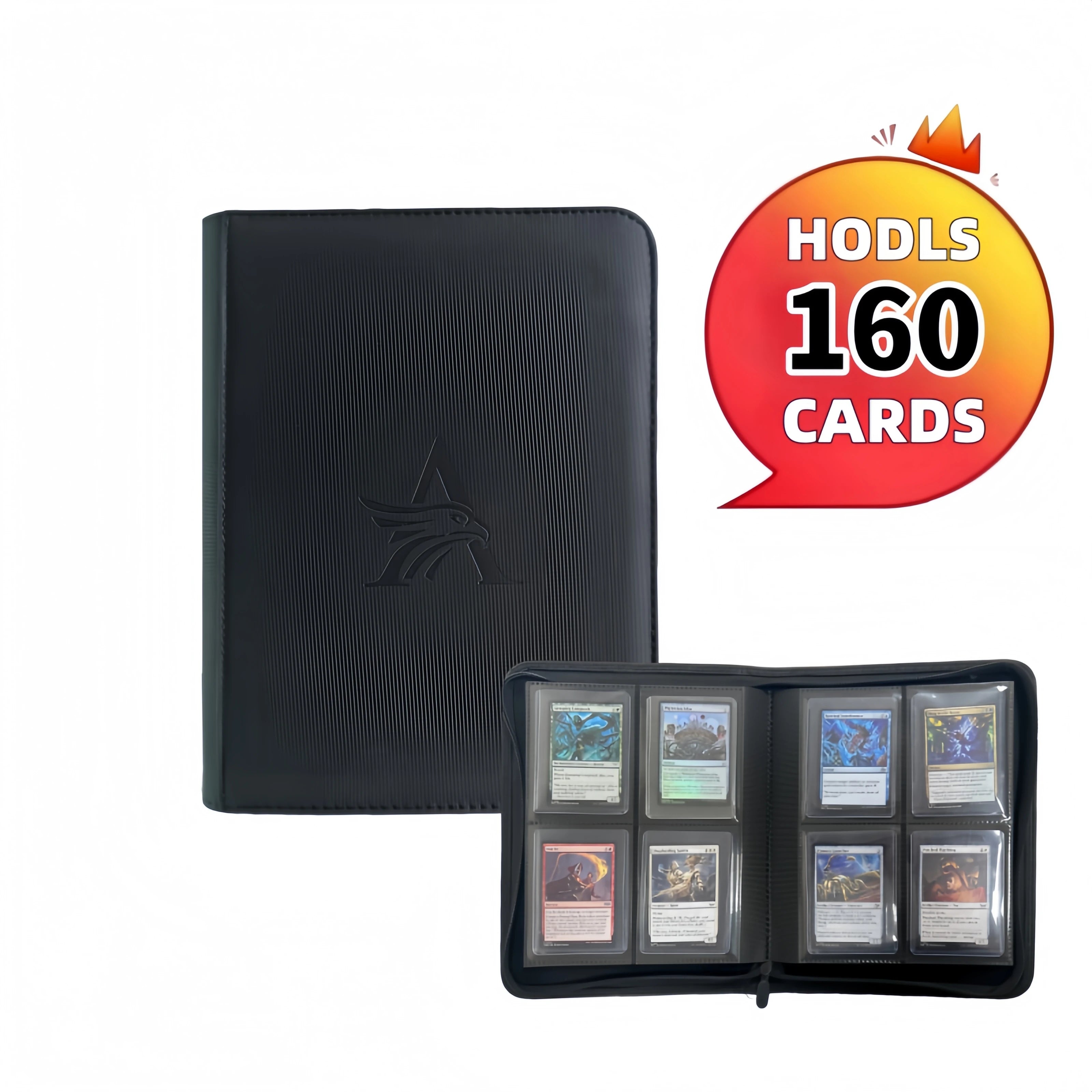 Premium 4-Pocket Toploader Binder – Holds 160 Cards
