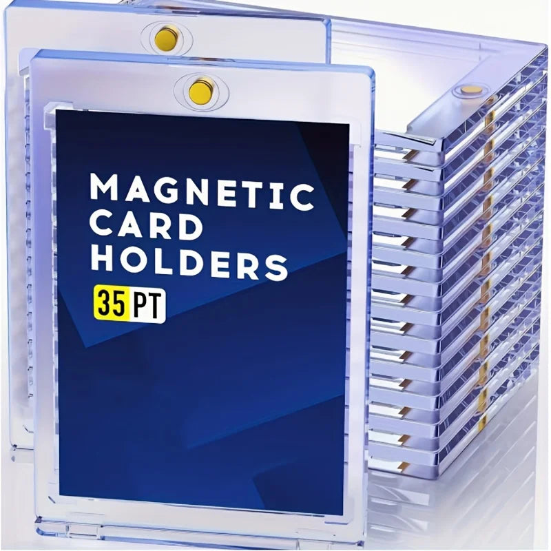 35PT Magnetic Card Holders (10-Pack) – Premium UV-Protected One-Touch Cases