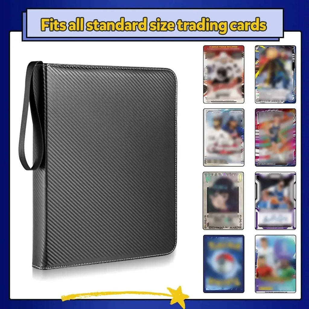 900 Pocket Trading Card Binder with Zipper – Double-Sided Album for TCG & Sports Cards