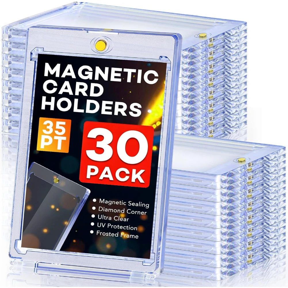 35PT Magnetic Card Holders (30-Pack) – Premium UV-Protected One-Touch Cases for Trading Cards