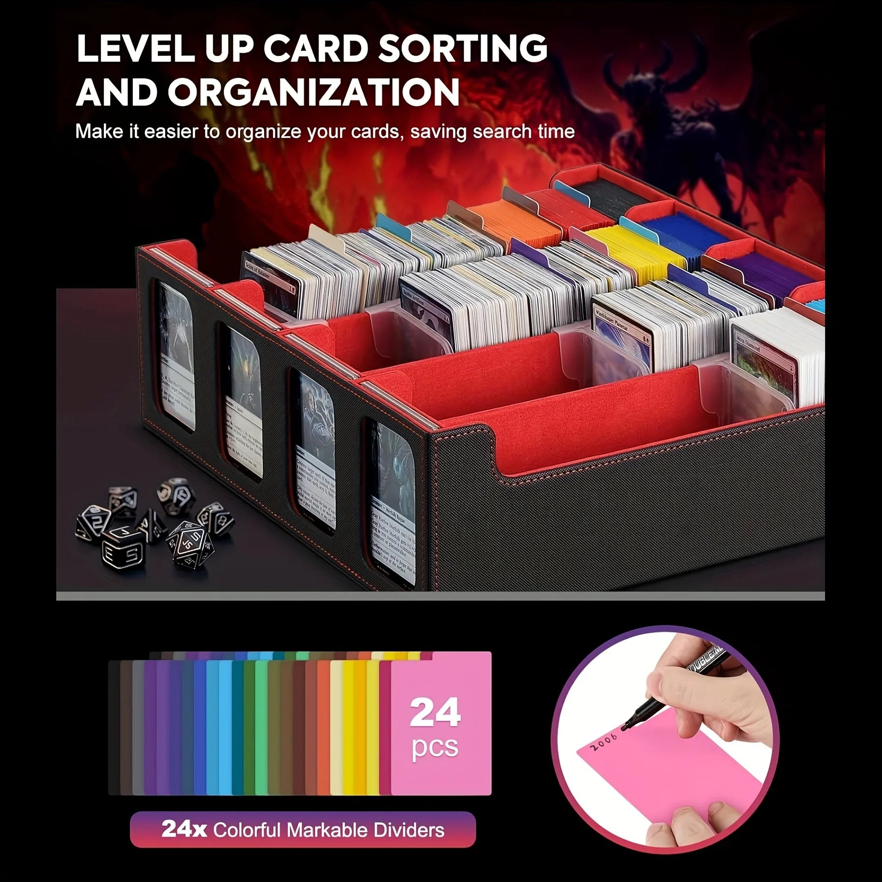Premium Card Storage Case with Commander Display – Holds 2400+ Cards